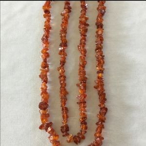 GENUINE RAW AMBER NECKLACE 36" long